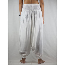 Load image into Gallery viewer, Solid Color Unisex Aladdin Drop Crotch Pants in White PP0056 020000 04