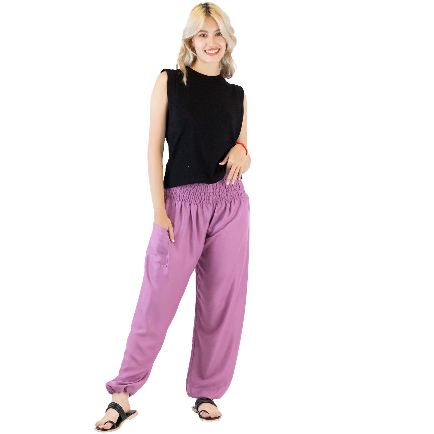 Solid Color Women Harem Pants in Magenta PP0004 020000 18