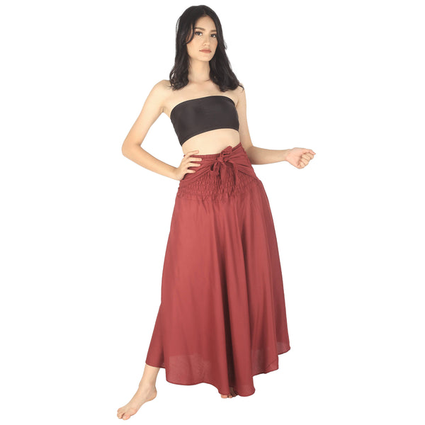 Solid Color Women's Bohemian Skirt in Burgundy SK0033 020000 15