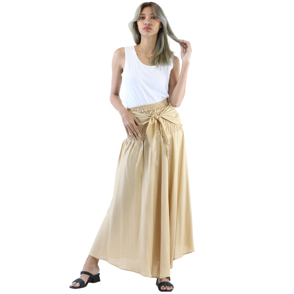 Solid Color Women's Bohemian Skirt in Cream SK0033 020000 19