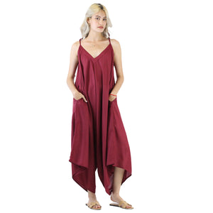 Solid Color Women's Jumpsuit in Burgundy JP0069 020000 15