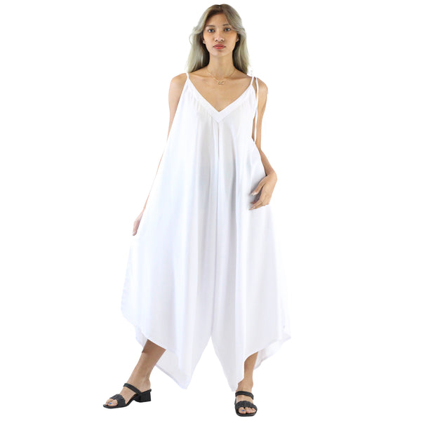 Solid Color Women's Jumpsuit in White JP0069 020000 04