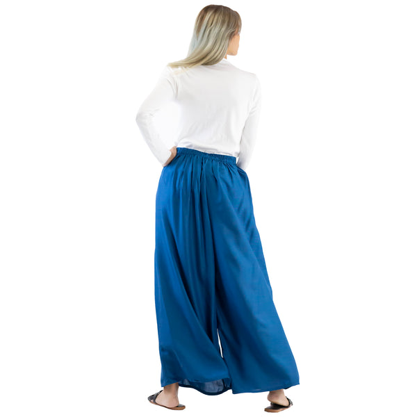 Solid Color Women's Palazzo Pants in Aqua PP0304 020000 09