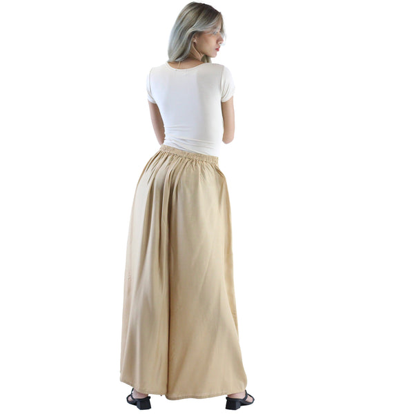 Solid Color Women's Palazzo Pants in Beige PP0304 020000 19