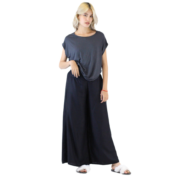 Solid Color Women's Palazzo Pants in Black PP0304 020000 10