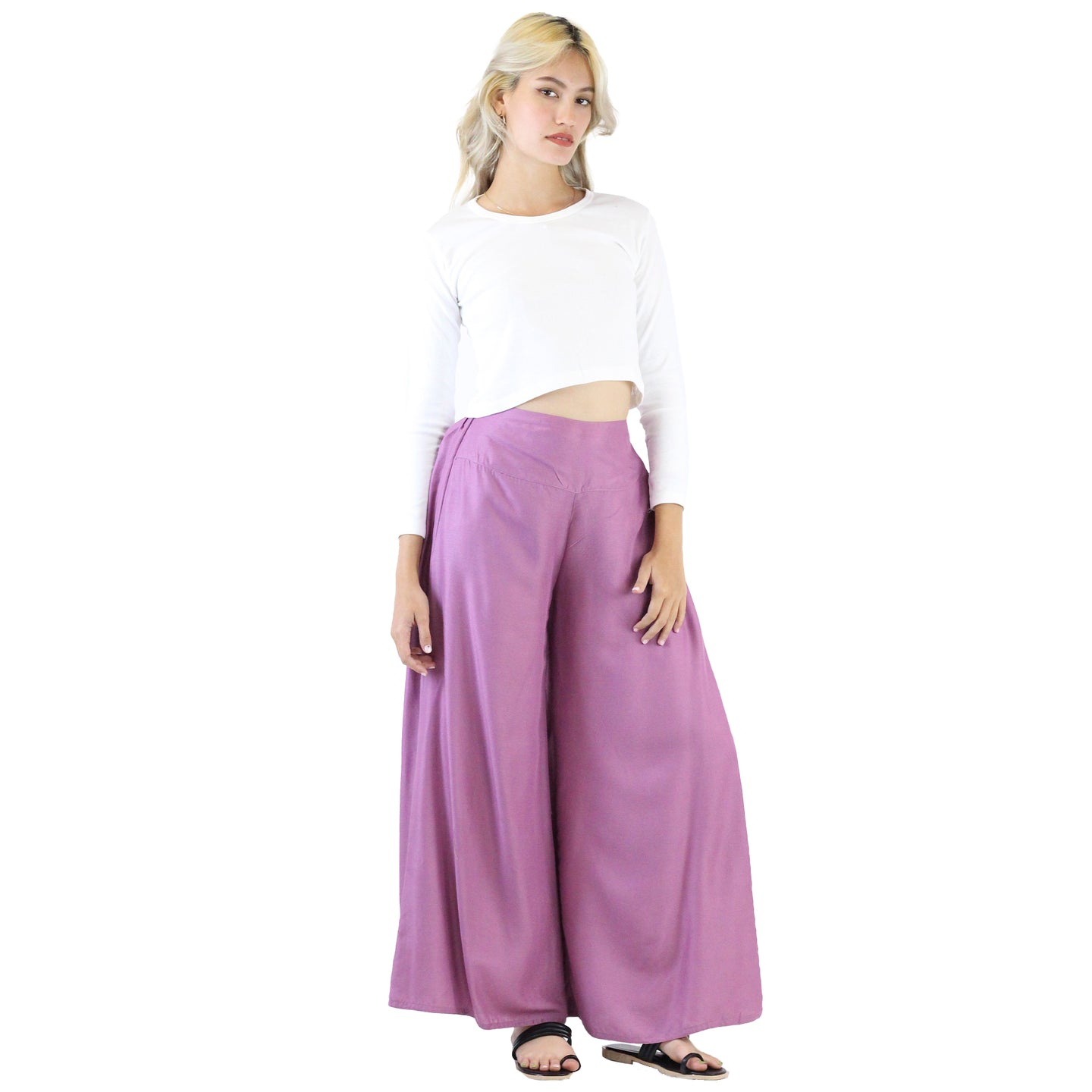 Solid Color Women's Palazzo Pants in Magenta PP0304 020000 18