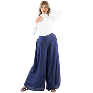Solid Color Women's Palazzo Pants in Navy PP0304 020000 03