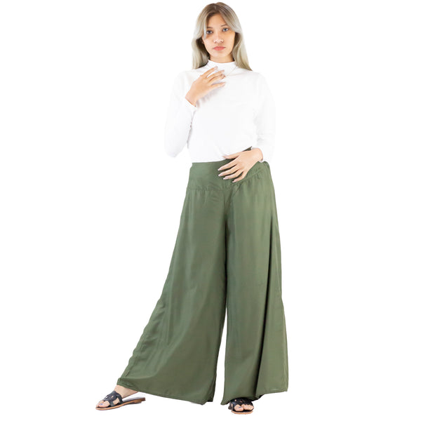 Solid Color Women's Palazzo Pants in Olive PP0304 020000 13
