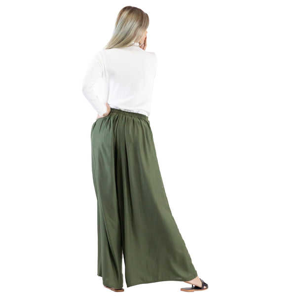 Solid Color Women's Palazzo Pants in Olive PP0304 020000 13
