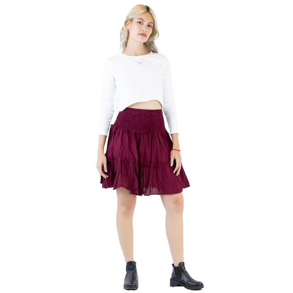 Solid Color Women's Skirt in Burgundy SK0090 020000 15