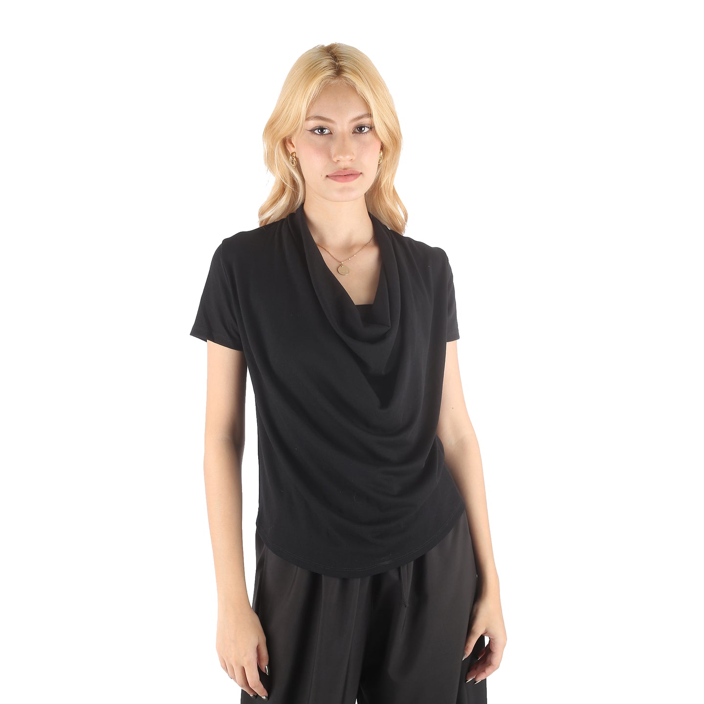 Solid Color Women's T-Shirt in Black SH0204 070000 10