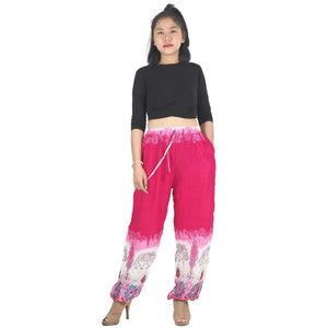 Solid Top Elephant Unisex Drawstring Genie Pants in Pink PP0110 020017 01