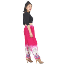 Load image into Gallery viewer, Solid Top Elephant Unisex Drawstring Genie Pants in Pink PP0110 020017 01