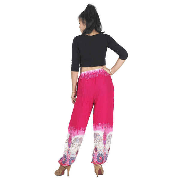 Solid Top Elephant Unisex Drawstring Genie Pants in Pink PP0110 020017 01