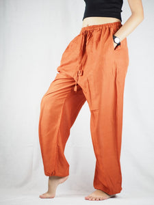Solid Color Unisex Drawstring Genie Pants in Orange PP0110 020000 11