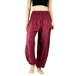 Solid color women harem pants in Burgundy PP0004 020000 15