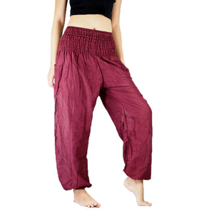 Solid color women harem pants in Burgundy PP0004 020000 15