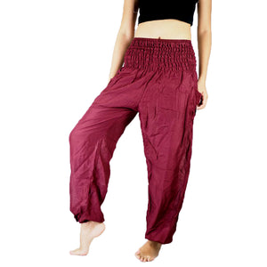 Solid color women harem pants in Burgundy PP0004 020000 15