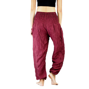 Solid color women harem pants in Burgundy PP0004 020000 15