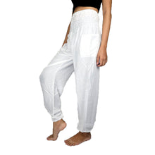 Load image into Gallery viewer, Solid color women harem pants in White PP0004 020000 04