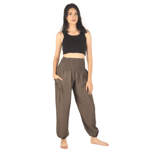 Solid color 0 women harem pants in Dark Brown PP0004 020000 16