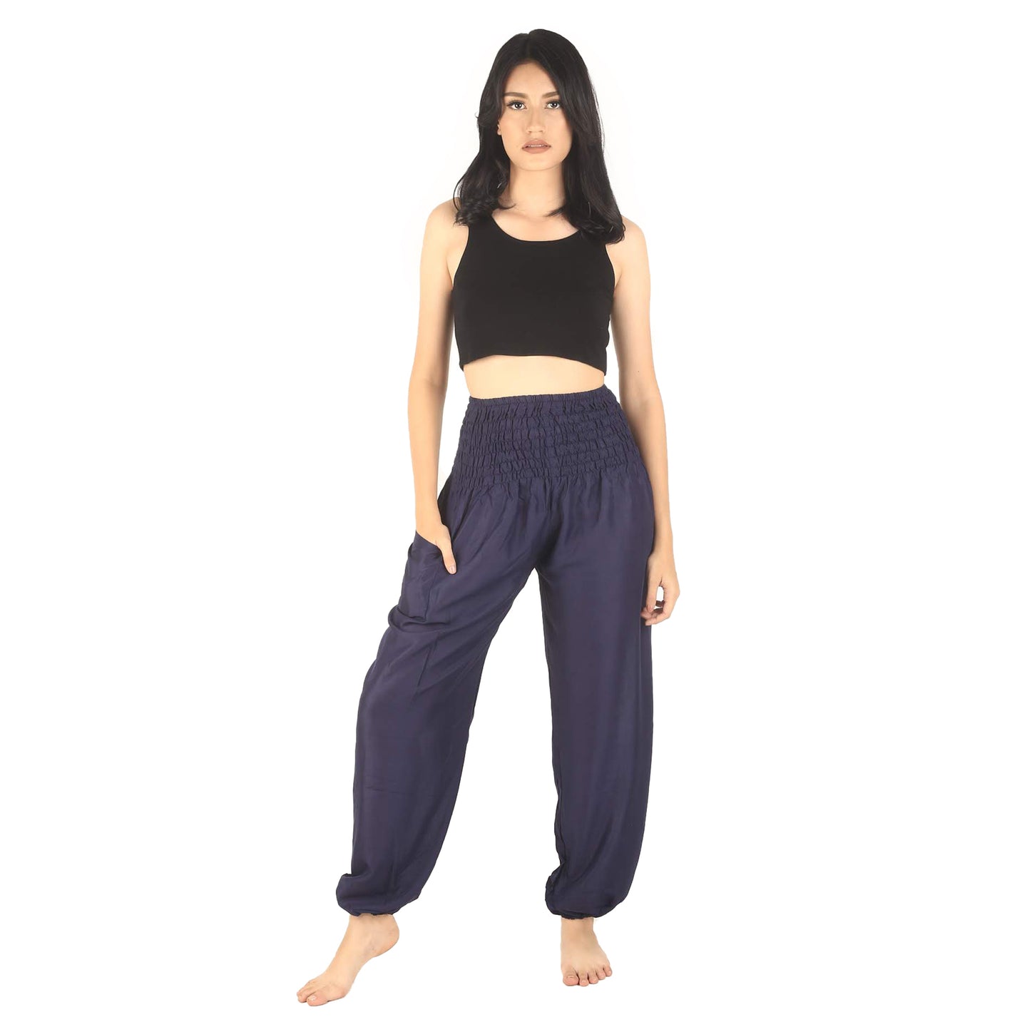 Solid Color Women Harem Pants in Navy Blue PP0004 020000 03