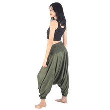Load image into Gallery viewer, Solid color Unisex Aladdin drop crotch pants in Olive PP0056 020000 13