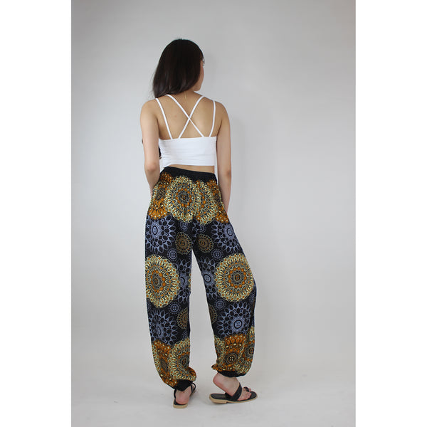 Sunflower Mandala Women's Harem Pants in Black PP0004 020236 01