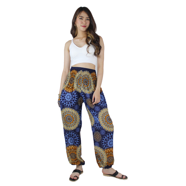 Sunflower Mandala Women's Harem Pants in Navy Blue PP0004 020236 04