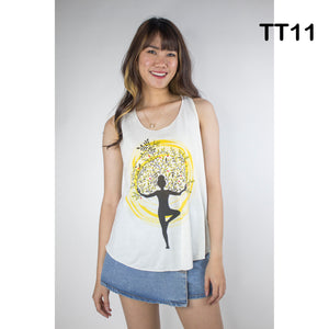 Graphic Print Women's Tank Tops in Cream LI0001 000001 00
