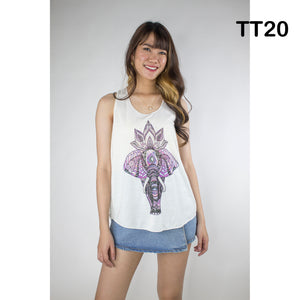 Graphic Print Women's Tank Tops in Cream LI0001 000001 00
