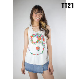 Graphic Print Women's Tank Tops in Cream LI0001 000001 00