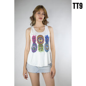 Graphic Print Women's Tank Tops in Cream LI0001 000001 00