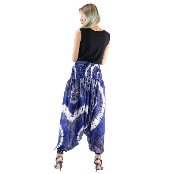 Tie Dye Aladdin Drop Crotch Pants in Navy PP0056 020244 04