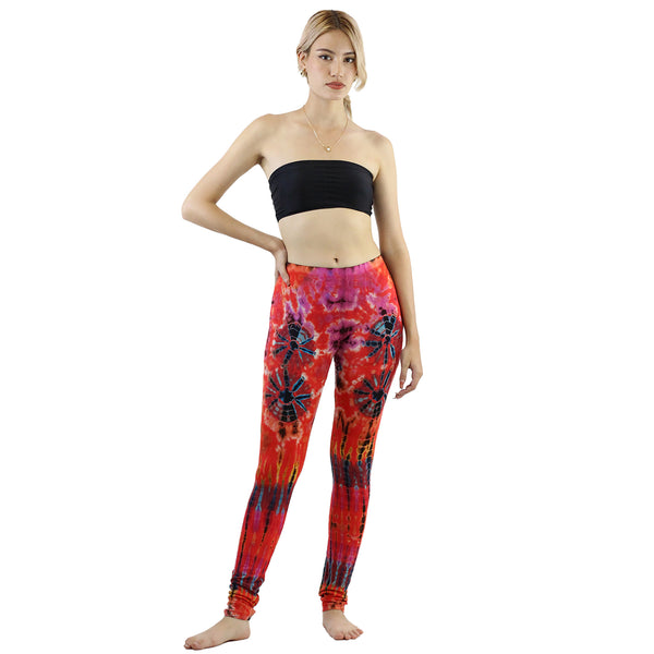 Tie Dye Leggings Spandex in Bright Red PP0154 079000 15