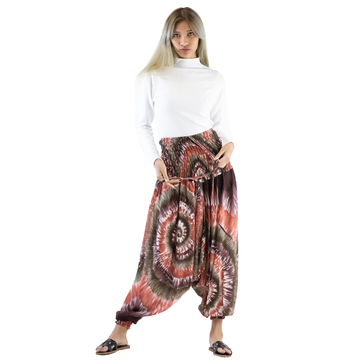 Tie Dye Lover Aladdin Drop Crotch Pants in Red PP0056 020258 05