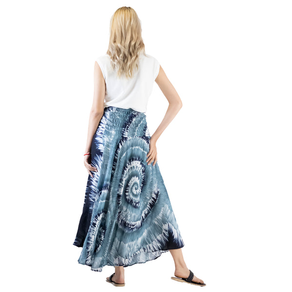 Tie Dye Lover Women's Bohemian Skirt in White SK0033 020258 01