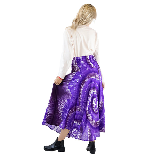 Tie Dye Lover Women's Bohemian Skirt in Purple SK0033 020258 04