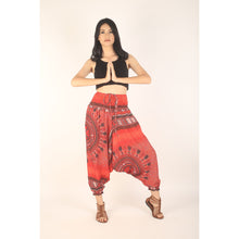 Load image into Gallery viewer, Tribal Dashiki  Unisex Aladdin drop crotch pants in Red PP0056 020060 05