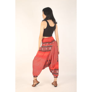 Tribal Dashiki  Unisex Aladdin drop crotch pants in Red PP0056 020060 05