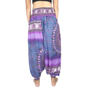 Tribal Dashiki  Unisex Aladdin drop crotch pants in Purple PP0056 020060 06