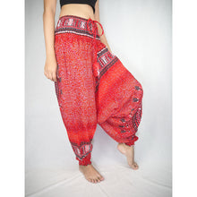 Load image into Gallery viewer, Tribal Dashiki  Unisex Aladdin drop crotch pants in Red PP0056 020060 05