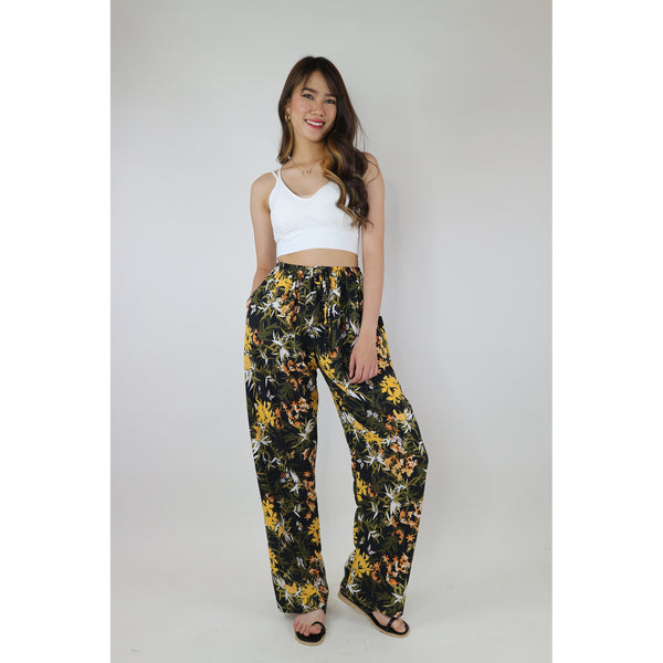 Water Lily Women's Lounge Drawstring Pants in Black PP0216 013015 01