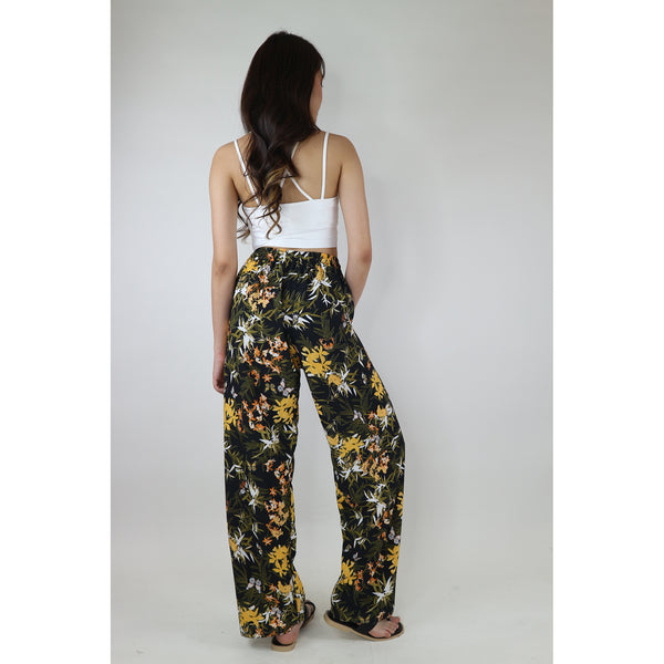 Water Lily Women's Lounge Drawstring Pants in Black PP0216 013015 01