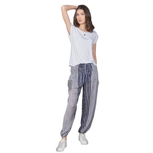 Zebra Stripe 41 women harem pants in Navy PP0004 020041 05