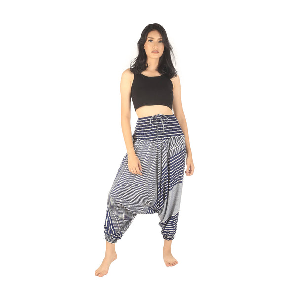 Zebra Stripe Unisex Aladdin drop crotch pants in Bright Navy PP0056 020041 02