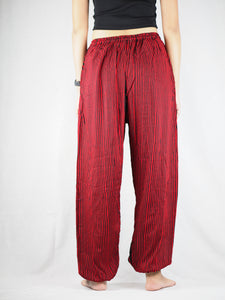 Zebra Unisex Drawstring Genie Pants in Red PP0110 020077 06