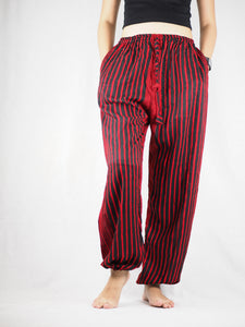 Zebra Unisex Drawstring Genie Pants in Red PP0110 020077 06