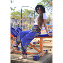 Load image into Gallery viewer, Large paisley 124 women harem pants in Navy blue PP0004 020124 02