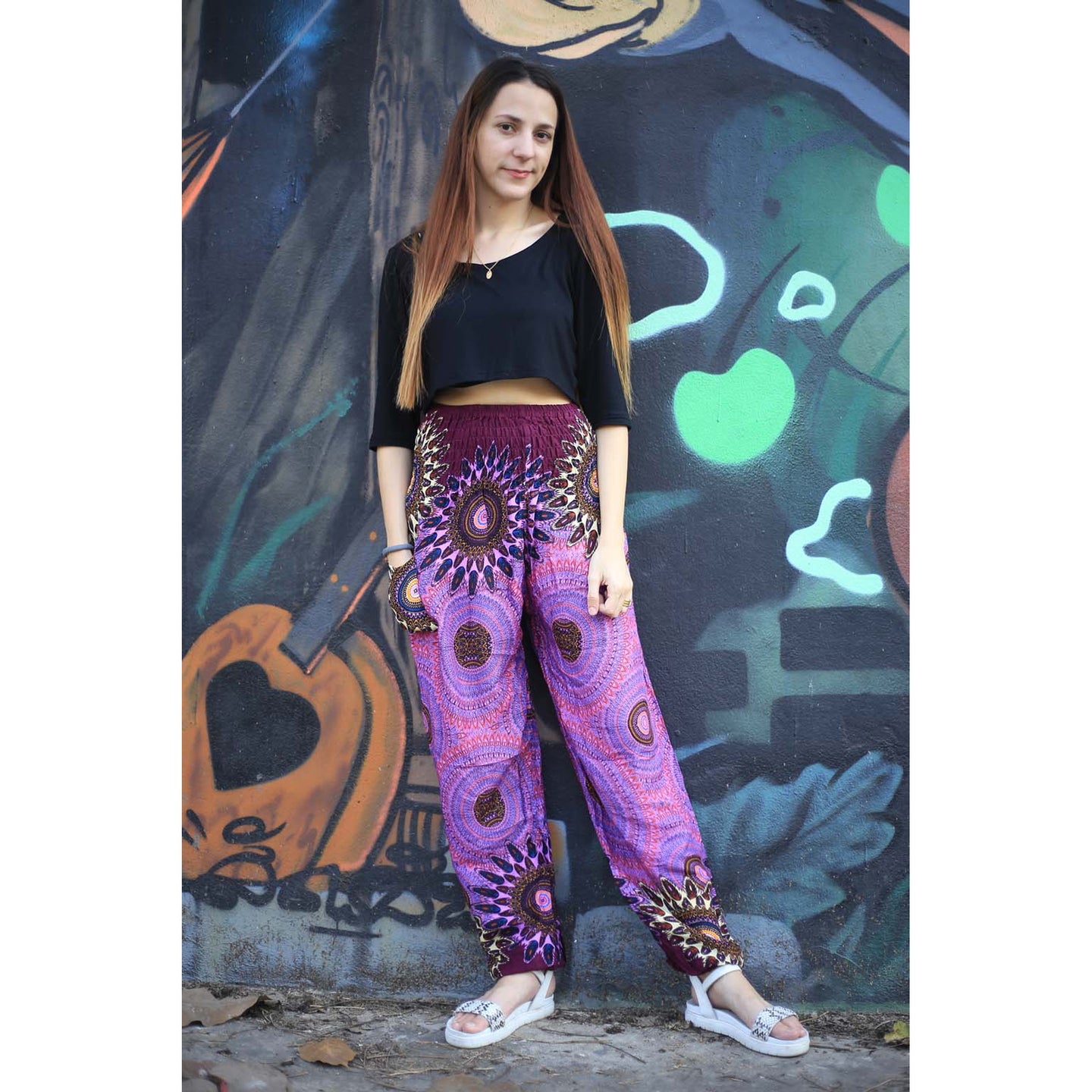 mandala 136 women harem pants in Purple PP0004 020136 01